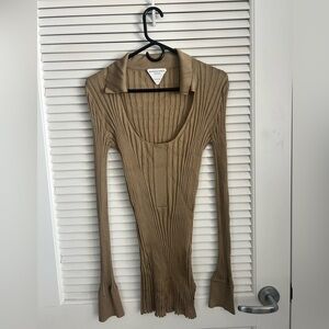 BOTTEGA VENETA RIBBED SILK TOP